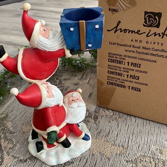 Home Interiors Santa Clause Decor Candle Holder - Picture 6 of 7